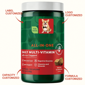 Fusion de saveurs bacon-poulet pour chiens : Multivitamines quotidiennes avec soutien 4-en-1 pour la santé de la peau, des articulations et de l'intestin – Marque privée - Product Image 2