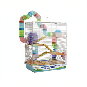 Jaula para hámster de alambre de acero inoxidable con tubos para pequeños mamíferos - Product Image 1