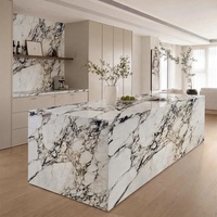 Dalle de marbre Calacatta Viola italienne, motif unique, surface mate affinée, pierre naturelle pour meubles et table console