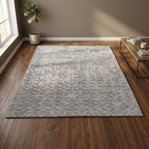 Tapis de luxe moderne géométrique rectangulaire en viscose tissé, à poils moyens, antidérapant, avec envers en coton, lavable en machine, pour salon - Product Image 2