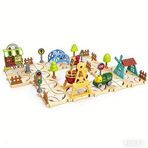 EPT56 PCS Ensemble de blocs de construction DIY, circuit de train, labyrinthe, parc d'attractions, jouet interactif pour tout-petits, garçons et filles - Product Image 5