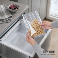 Sacs sous vide thermoscellables anti-fuite transparents PA/PE à trois soudures latérales pour céréales et aliments (usage industriel)