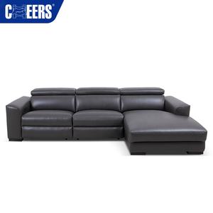 MANWAH चीयर्स गर्म बिक्री एल आकार चमड़े पावर झुकनेवाला सोफे कोच लाउंज के साथ एलईडी प्रकाश कप धारक और वायरलेस चार्ज - Product Image 5