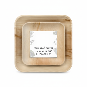 Assiettes jetables en feuille de palmier Areca les mieux répertoriées | Assiettes de fête biodégradables et écologiques 100% motif végétal naturel et robuste - Product Image 1