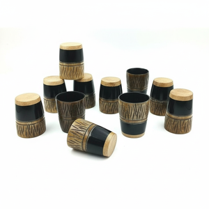 แก้วช็อตอาเกตแตรหินธรรมชาติดีไซน์โบราณคุณภาพส่งออกเทคนิคแกะสลักสำหรับดื่มอาเกตหมีจากอินเดีย - Product Image 1