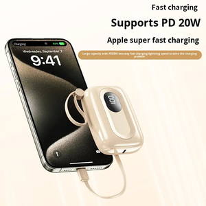 Power Bank da 10000mAh con LED Digitale, Ricarica Rapida 22.5W, 2 Cavi Integrati, Design Semplice, Caricabatterie Portatile <span class=keywords><strong>per</strong></span> Esterni, Spedizione in 7 Giorni - Product Image 1