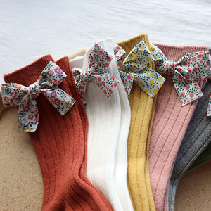 Chaussettes hautes pour bébé fille, motif floral, nœud, longues, en coton doux, à volants, style princesse espagnole, lot de chaussettes pour bébé, cadeau, vente en gros, OEM - Product Image 3