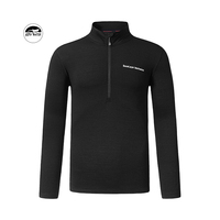 Fgecko — vêtements chauds pour hommes, haut en laine mérinos, manches longues demi-fermeture quantité minimale de commande, sous-vêtements longs gris heit, costume masculin, 100%