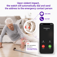Alarme d'urgence pour personnes âgées 130 dB, alarme personnelle, suivi GPS pour seniors, alarme de chute, suivi GPS portable, messages et appel SOS