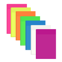 Fournitures scolaires Foska 75*50mm bloc-notes étanche 7 couleurs fluorescentes adhésif fort Transparent PET Notes autocollantes pour le bureau