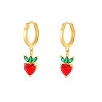Gemnel zircons de couleur vive, breloque de fruit, carotte, pêche, pastèque, raisin, pendentif, cerceau, boucles d'oreilles pour filles