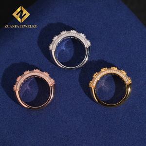 Anillo de Moissanita VVS con Incrustaciones de Diamantes de Alta Calidad Directo de Fábrica, Anillo Hip Hop de Plata 925 para Hombre - Product Image 4