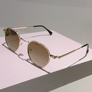 Lunettes de soleil polarisées polygonales en métal UV400 avec monture en alliage rétro 2026 et logo personnalisé pour hommes et femmes - Product Image 5