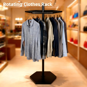 Exhibidor Giratorio Rómbico de Pie, Exhibidor Giratorio para Tienda de <span class=keywords><strong>Ropa</strong></span>, Adecuado para Exhibición en Tiendas de <span class=keywords><strong>Ropa</strong></span> - Product Image 3