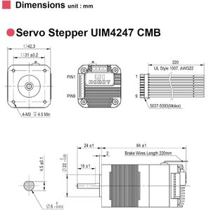 ยูโรบอท UIM4247CMB เซอร์โวสเต็ปเปอร์มอเตอร์ 24-48VDC 1.68A พร้อมเบรกและตัวเข้ารหัสเพื่อการควบคุมการเคลื่อนที่ที่แม่นยำ - Product Image 4