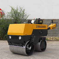 Offre Spéciale Livraison Gratuite Compacteur Vibratoire Routier à Double Tambour 800 kg, Autotracté à Essence pour Asphalte et Sol, Idéal pour Allées