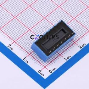 DS-7-B-T DIP Switch Through hole Component (THT),P=2.54mm Switch Flat Toggle, Raised Type Single Pole Single Throw 7 2.54mm - Product Image 2