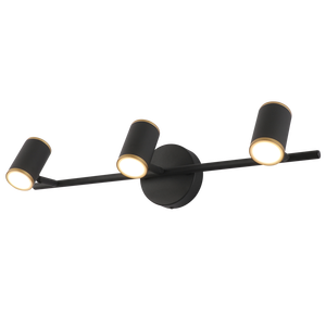 HITECDAD Tres cabezasModern LED Vanidad Espejo de baño Luz Impermeable Anti-niebla Vanidad Luces Negro Metal Baño Espejo Faro - Product Image 2