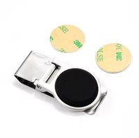 Porte-craie de billard pliable créatif en acier inoxydable avec pince à billets motif dollar américain et autocollant adhésif 3M – Étui à craie pour queue de billard