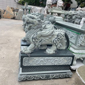 Chino grande Jade granito piedra Pi Xiu Fengshui tallado Animal Kirin unicornio Kylin estatua Pixiu valiente tropas escultura - Product Image 3