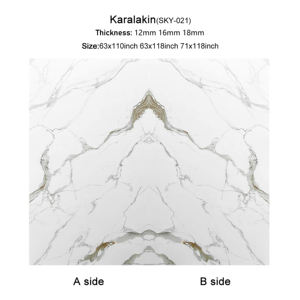 סובבת קלטה לבנה מודרנית ורידים זהב קוורץ אבן מהונדס אבן מלאכותי מטבח קוורץ משטח משטח לוח גדול - Product Image 4