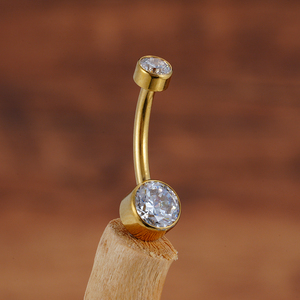ASTM F136 titanyum göbek temizle zirkon çerçeve Piercing göbek halkası göbek takısı - Product Image 3