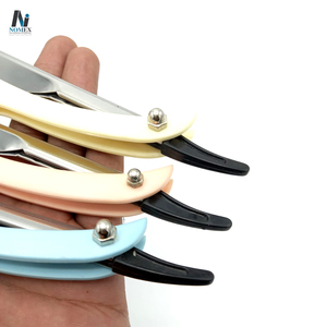 Rasoir pliant de barbier, vente chaude, durable, lame simple, acier inoxydable de qualité chirurgicale, rasoir à raser, manches en bois/plastique - Product Image 6