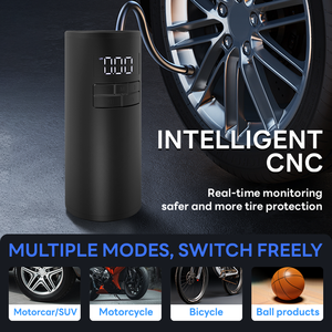 リッチテック コードレス充電式ミニ電動エアポンプ タイヤインフレータ デジタル圧力計 LEDライト プラスチック製 CE認証済み - Product Image 3