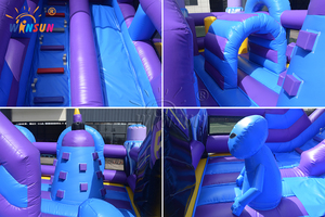 WINSUN Giant Space Rocket Inflatable Bounce House with <b>Slide</b> & Climbing Wall for Kids Outdoor Playground Equipment - Product Image 6