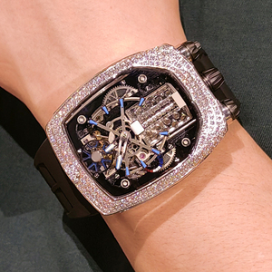 Exclusivo <span class=keywords><strong>Reloj</strong></span> Deportivo con Correa de Goma Negra y Diamantes de Moissanita para Hombre, <span class=keywords><strong>Reloj</strong></span> Mecánico <span class=keywords><strong>Cuadrado</strong></span> de Lujo con Cristal Analógico, Exportación Competitiva - Product Image 2