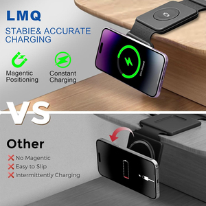 Cargador rápido magnético multifunción, soporte para teléfono móvil 3 en 1, cargadores inalámbricos plegables para iPhone 15 Pro Max - Product Image 5