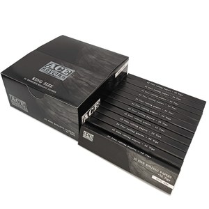 Papel de Liar ACE Black Pack King Size al por Mayor con Puntas de Filtro, 32 Paquetes de Papel y Caja de Embalaje Personalizada con Logotipo - Product Image 1