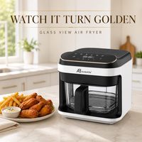 Friteuse à air AnboLife 5,5 L avec fenêtre en verre, écran tactile, 1200 W, CETL, pour la cuisine à domicile