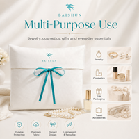 Pochette en coton avec rabat, ruban et nœud, logo personnalisé, sérigraphie, marquage à chaud, personnalisation du ruban, OEM ODM