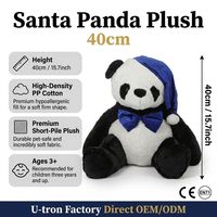 Adorable Peluche de Panda con Gorro para Dormir y Lazo, Súper Suave, Animal de Peluche Sentado, Compañero para la Hora de Dormir, Muñeco de Peluche para Niños