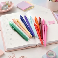 Stylos promotionnels en plastique avec impression de logo personnalisée, encre non effaçable, pointe bille 1,0 mm, couleur macaron, en vrac, pour cadeaux promotionnels et enfants