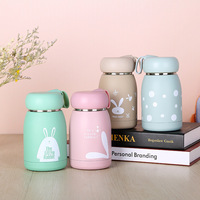 Mini termo de dibujos animados de 300ml, termo inteligente con pantalla Digital de temperatura, botella de agua de acero inoxidable, frasco al vacío, taza de café y leche