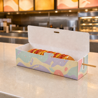 Caja Plegable para Hot Dogs con Recubrimiento Acuoso Sostenible, Venta al por Mayor, Porta Snacks Desechables Resistentes a la Grasa, Fabricante