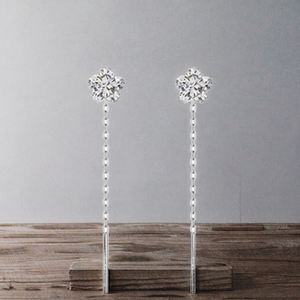 โปรโมชั่นขายดี ต่างหูเพชรซิคอนสีคลาสสิก เงินแท้ S925 เครื่องประดับหรูหราสำหรับผู้หญิง - Product Image 3