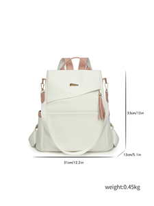 Nuovissimo Zaino di Tendenza Portatile Impermeabile Antifurto in PU di Lusso con Contrasto di Colore, Borsa a Doppia Spalla dal Design Unico per Donne - Product Image 6