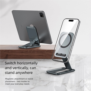 Dual Mode 2 in 1 Aluminum Alloy Foldable Phone Stand Magnetic Tray 0.8cm Ultra Thin Mini <b>Holder</b> for Phone <b>Tablet</b> - Product Image 2