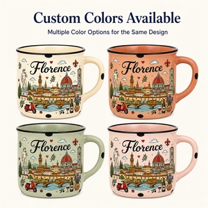 Taza de <span class=keywords><strong>Café</strong></span> de Cerámica con Diseño de Catedral de <span class=keywords><strong>Florencia</strong></span>, Italia, Souvenir con Estampado de Dibujos Animados, Taza de Gres Personalizada, OEM, ODM, Venta al Por Mayor - Product Image 3