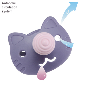 Sucette de qualité alimentaire pour bébé et nouveau-né en forme de tétine en silicone sans Bpa - Product Image 2