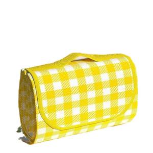 Alfombra de Picnic para Exteriores, Diseño a Cuadros Amarillos, Tela No Tejida, Impermeable, Resistente a la Humedad, Portátil, para 1-8 Personas - Product Image 1