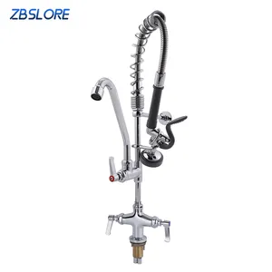 Commercial Kitchen Sink Spray Faucet 2 Way Rotatable Pre Rinse Dishwasher Faucet For Hotel