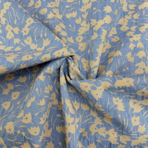 Tela de Algodón Peinado Estampado <span class=keywords><strong>Floral</strong></span> con Textura Arrugada y Efecto Encogido, Material Antiarrugas para Vestido de Fiesta en el Jardín, 50 Pulgadas, 80gsm - Product Image 4