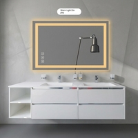 Miroir LED Rectangulaire Intelligent Étanche IP44, Miroir de Salle de Bain de Luxe, Miroir Mural pour la Maison, l'Hôtel et la Décoration Intérieure - Vente Flash