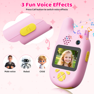 Appareil photo et talkie-walkie pour enfants 2,4 G 20 MP à double objectif 2-en-1 avec capteur CMOS, mise au point fixe, vidéo Full HD, appels bidirectionnels - Product Image 6