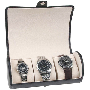 Boîte à montres de luxe en PU, étui de voyage portable, boîte à montres à 3 rouleaux, OEM personnalisé, rangement de haute qualité, cadeau personnalisé, résistant à l'eau - Product Image 2
