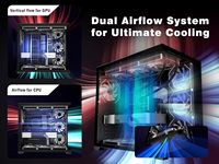 Boîtier de PC de jeu ANSAITE Full Tower, 9 ventilateurs PWM ARGB, verre trempé panoramique, support de radiateur de 360 mm, matériau acrylique, audio frontal